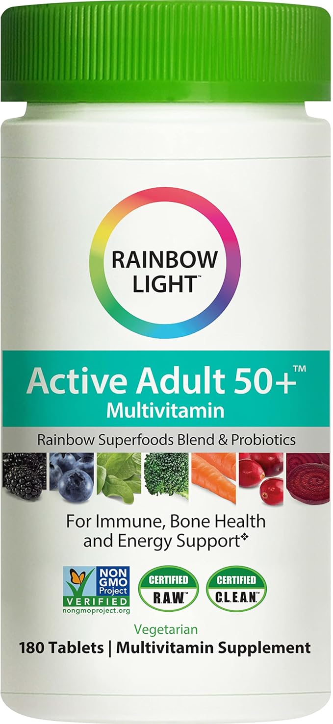 Rainbow Light Active Adult 50+ Multivitamin, 180 Tablets (Package May Vary)