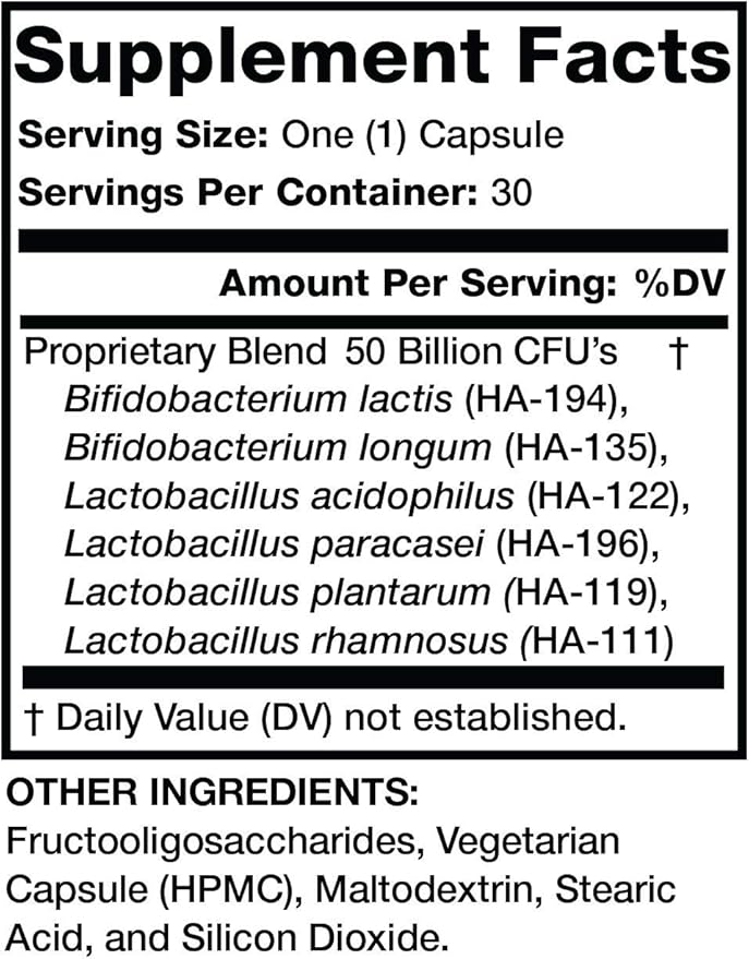Olympian Labs Extra Strength Complete Prebiotic and Probiotic Supplement - 50 Billion Live Shelf Stable Cultures - 30 Vegetarian Capsules
