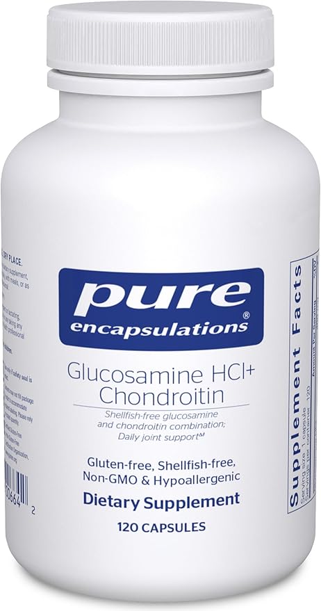 Pure Encapsulations Glucosamine HCl Chondroitin | Hypoallergenic Dual|Strength Support for Healthy Joint Motility and Function | 120 Capsules