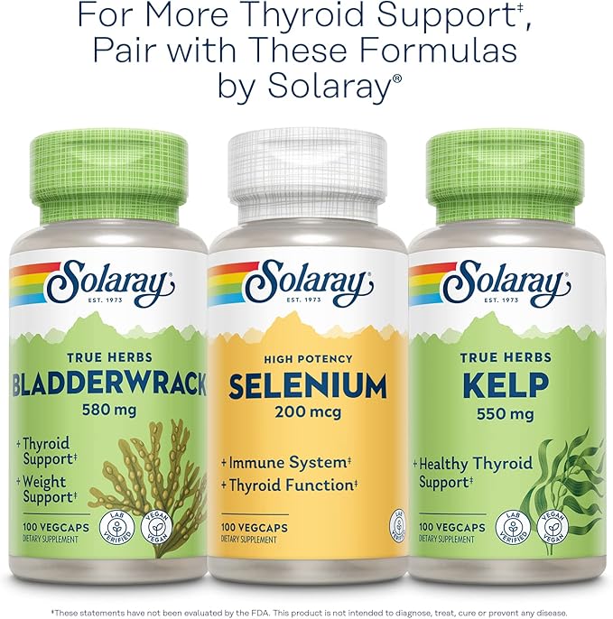 Solaray Iodine 500 mcg, Iodine Supplement for Healthy Adrenal and Thyroid Support, Energy, Metabolism, and Focus, Potassium Iodide, Vegan, 60-Day Money-Back Guarantee, 30 Servings, 30 VegCaps
