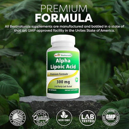 Best Naturals Alpha Lipoic Acid 300 mg 120 Capsules (120 Count (Pack of 3))
