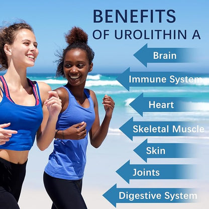 Urolithin A Supplement 1,000mg with NAD+,CoQ10,Resveratrol,PQQ Supplement for Healthy Aging, Antioxidants and Mitochondrial Support,120 Capsules - 30 Servings