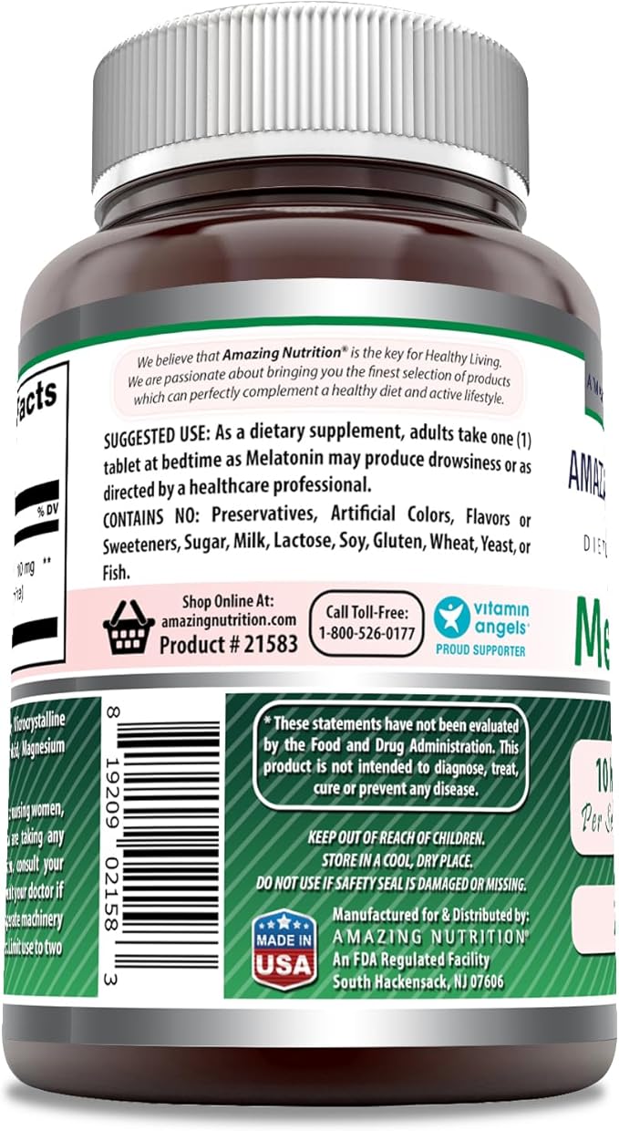 Amazing Formulas Melatonin Supplement | 10 Mg Per Serving | 250 Tablets | Non GMO | Gluten Free | Made in USA