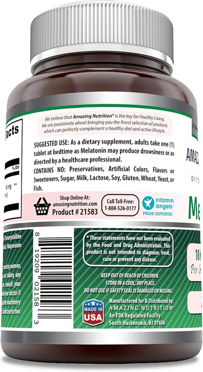 Amazing Formulas Melatonin Supplement | 10 Mg Per Serving | 250 Tablets | Non GMO | Gluten Free | Made in USA