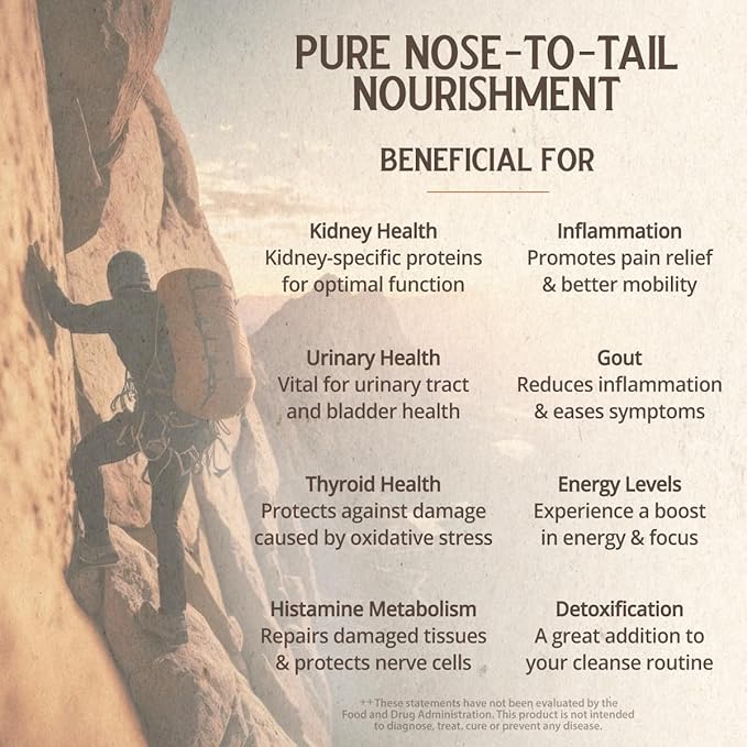 Grass Fed Bovine Kidney: 3000 Mg per Serving (30 Servings)