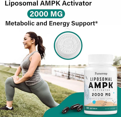 Liposomal AMPK Activator 2000 mg - High Bioavailability Berberine HCL,DIM,Milk Thistle,and Cinnamon Bark Capsule 6-in-1 AMPK Supplements for Antioxidant Support and Cellular Regulation, 600 Softgels