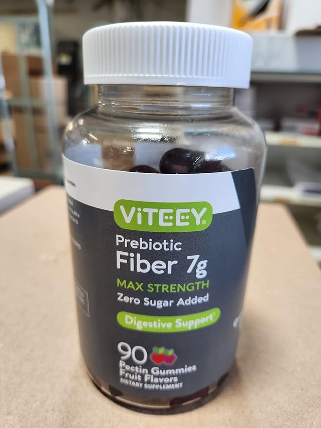 Prebiotic Fiber Gummies for Adults, 7g - Zero Sugar Added - Fiber Supplement Gummies for Digestive Health Regularity - Vegan, Gelatin Free - Chewable Fruit Flavored Gummy