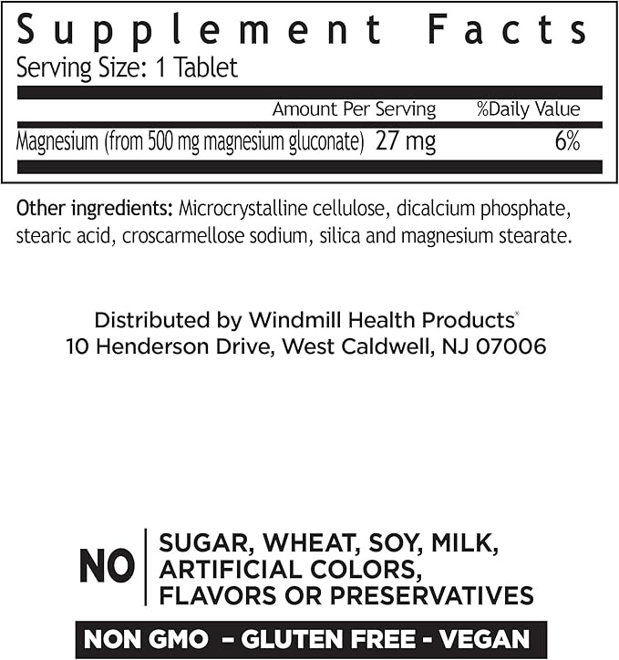 Magnesium Gluconate 500 Mg 90 Tb - From Windmill