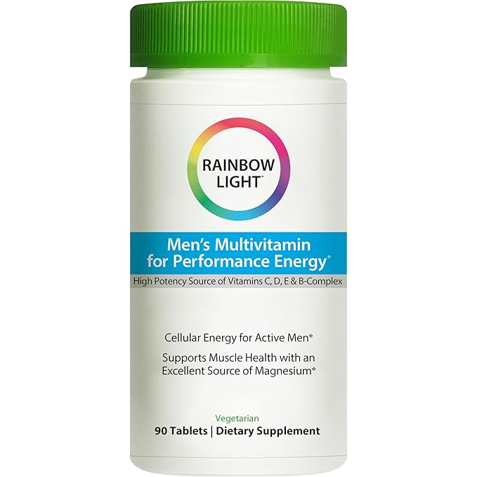 Rainbow Light Men's Multivitamin for Performance Energy, Multivitamin Supplement Provides High-Potency Source of Vitamin C, Vitamin D, Vitamin E and B-Complex, Vegetarian, 90 Count