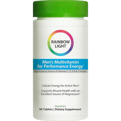 Rainbow Light Men's Multivitamin for Performance Energy, Multivitamin Supplement Provides High-Potency Source of Vitamin C, Vitamin D, Vitamin E and B-Complex, Vegetarian, 90 Count