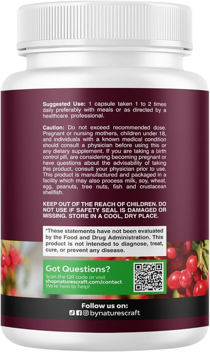 Kidney Support Supplement - High Strength Kidney Cleanse, Detox & Repair Cranberry Extract Capsules with Uva Ursi, Stinging Nettle & Chanca Piedra - Urinary Tract Health & Bladder Cleanse - 240 Caps