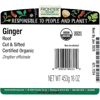 Frontier Cut and Sifted Certified Natural Products Bulk Ginger Root, 16 Ounce