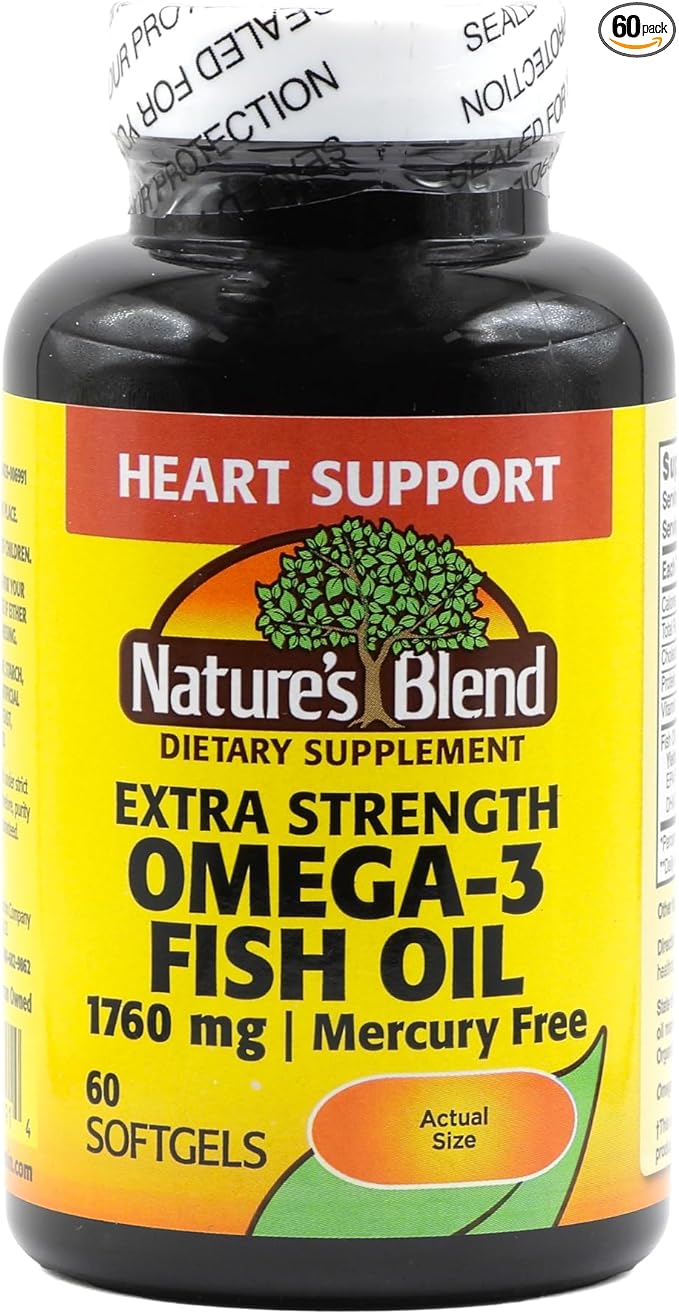 Nature's Blend Fish Oil 1760 mg Omega 3 Extra Strength - 60 Softgels