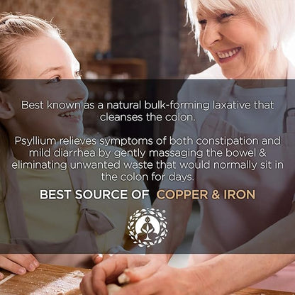 Organic Psyllium Husk Powder - Premium Indian Natural Soluble Fiber Supplement, Natural Laxative, Perfect Colon Cleanser & Body Detox - Gluten Free, Vegan & Keto Friendly (8oz)