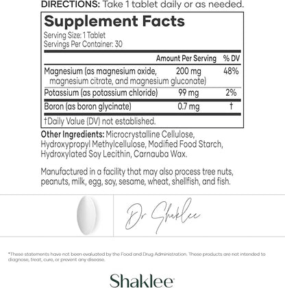Shaklee -Sustained Release VitalMag - Magnesium Supplement for Nerve, Muscle, and Heart Health - Potassium & Boron Blend - Supports Cardiovascular Health - Easy Digestion - 30 Tablets