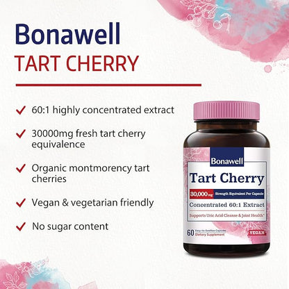 Bonawell Probiotics for Women & Tart Cherry Bundle, Women’s Health, Digestion & Immunity, Uric Acid Control and Cleanse