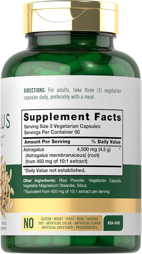 Carlyle Astragalus Root Capsules 4500mg | 150 Count | Vegetarian, Non-GMO, Gluten Free Supplement