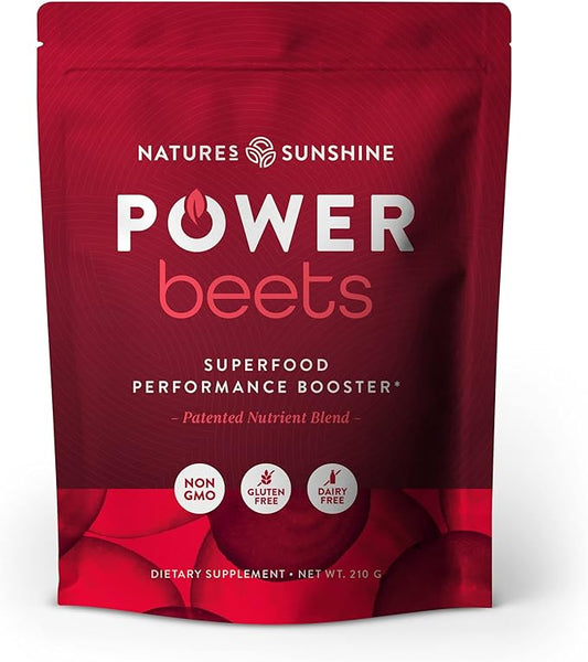 Nature's Sunshine Power Beets – Patented Nutrient Blend of Beet Root Powder and Nutrients to Promote Performance, Mental Clarity, & Vitality – Non-GMO, Soy & Gluten Free – 30 Servings Power Pouch