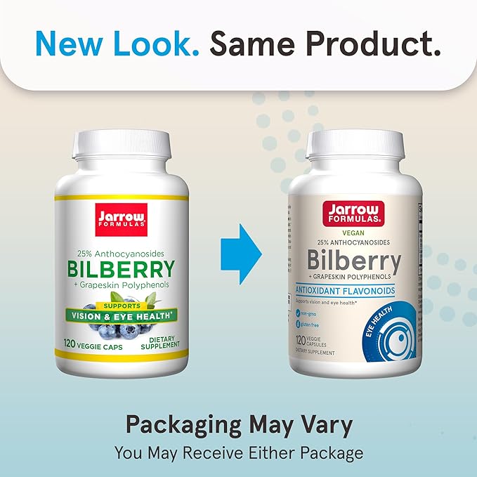 Jarrow Formulas® Bilberry + Grapeskin Polyphenols, Vision and Eye Health, 60 Veggie Capsules, Up to a 30 Day Supply