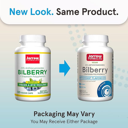 Jarrow Formulas® Bilberry + Grapeskin Polyphenols, Vision and Eye Health, 60 Veggie Capsules, Up to a 30 Day Supply