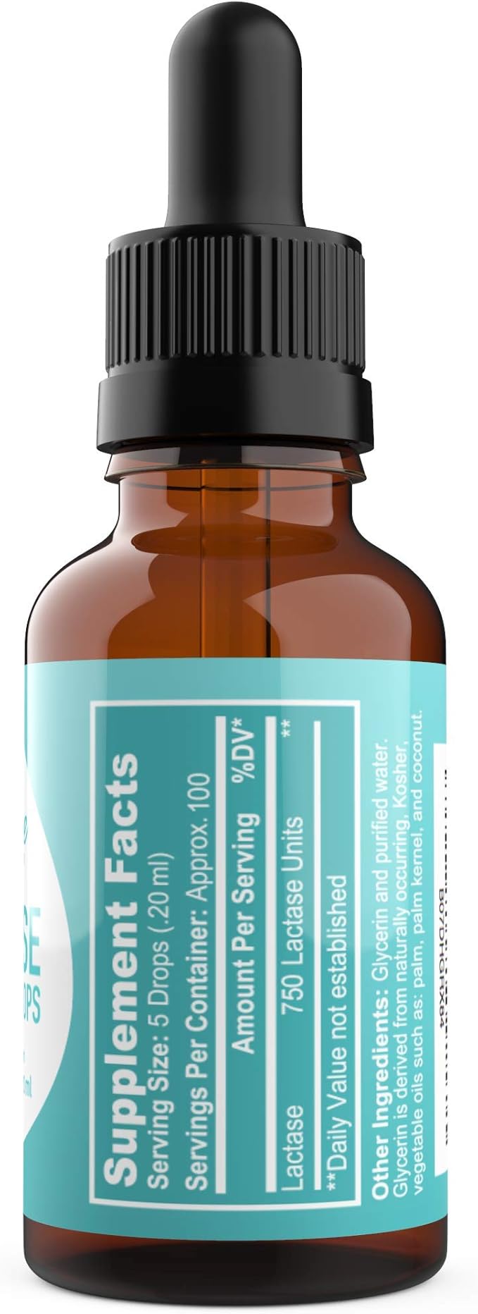 100 Servings- Lactase Drops Lactose Intolerance Enzyme - 20 Milliliters