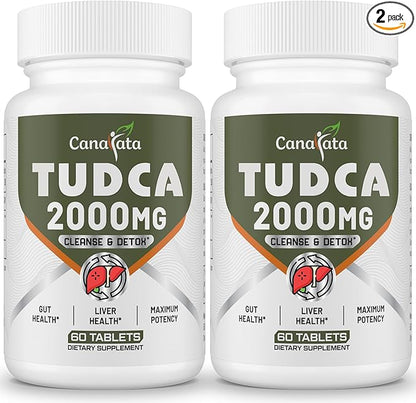 TUDCA Liver Supplements 2000mg - Strong Bile Salts Support Liver Detox & Cleanse - Liver and Gallbladder Health Formula-Easy to Swallow Tablets-60 Days Supply