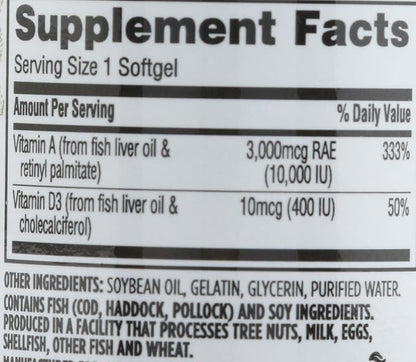 365 Everyday Value, Vitamin A with D3, 100 ct