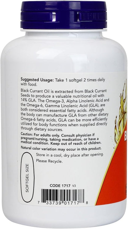 Now Foods Black Currant Oil 1000 mg - 100 Softgels 2 Pack