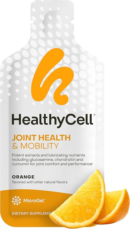 Healthycell Joint Health & Mobility Daily Liquid Supplement - Joint Support Supplement, Inflammation Response, Cartilage & Flexibility with Curcumin, Glucosamine & Chondroitin - 14 Gel Packs