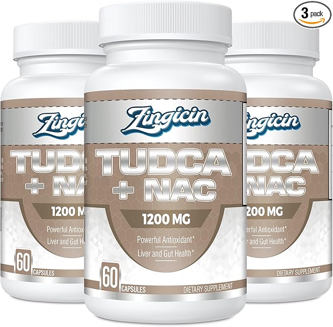 TUDCA with NAC Supplement 1200mg - 180 Capsules,Powerful TUDCA Bile Salt Plus N-Acetyl-Cysteine,Antioxidant Supplements for Liver,Digestion