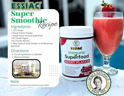 Essiac SuperFood for Immune Support 10.6 oz | 12 Organic Greens, Concentrated Antioxidants, Pre and Probiotics | Vegan, Dairy Free, Gluten Free| Non-GMO, No Added Sugar