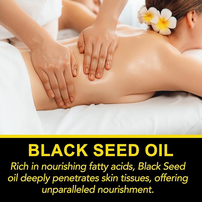 Black Seed Oil Organic Cold Pressed, 100% Pure and Natural Liquid, Enriched with High TQ & Dynamic Harmony of Omegas 3 6 9, Hair Growth, Skin Cares, Nourishes and Hydrates Hair
