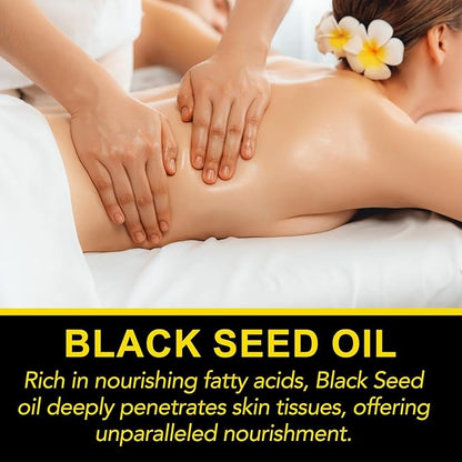 Black Seed Oil Organic Cold Pressed, 100% Pure and Natural Liquid, Enriched with High TQ & Dynamic Harmony of Omegas 3 6 9, Hair Growth, Skin Cares, Nourishes and Hydrates Hair