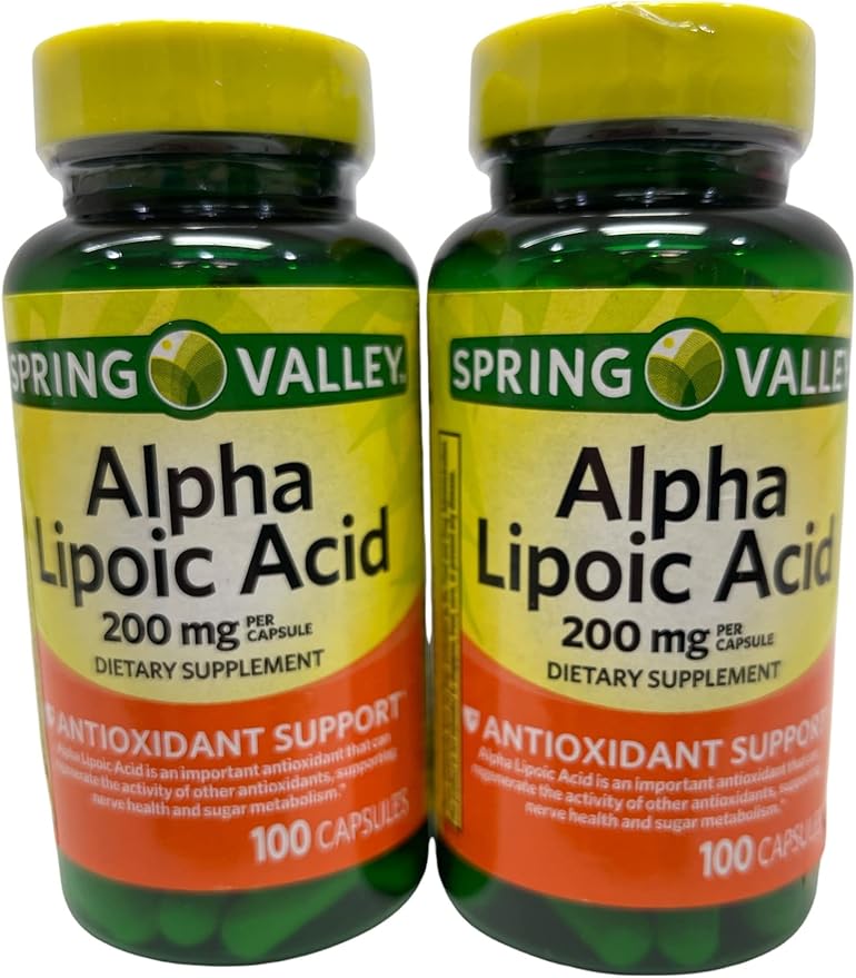 Nutritional Supplement Support Bundle: (2) 200mg 100 ct Bottles of Alpha Lipoic Acid Tip Card