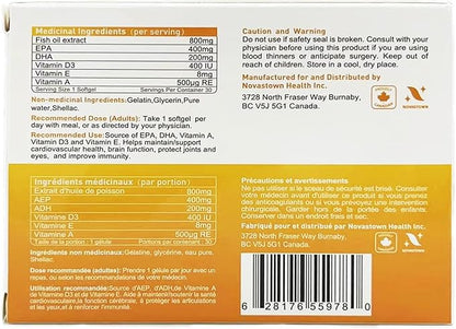 Multivitamins with Omega-3, Multivitamin for Women and Men, Enteric Coated Fish Oil DHA/EPA with Vitamin A, Vitamin E and Vitamin D3 for Immune Function Support (1 Box_30 Softgels)