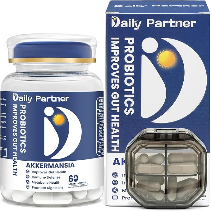 Akkermansia Probiotic with Butyrate, 30 Billion CFU Akkermansia Muciniphila Probiotics for GLP-1 Production, Supports Digestive & Gut Health for Women & Men, Delayed Release, 60 Count (Box Included)