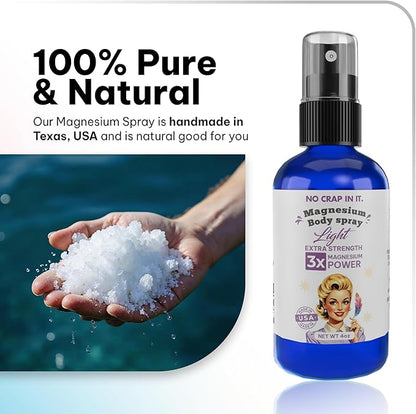 Magnesium Spray, Triple Action!- Spray Your Way to Wellness | Immediate Relief with Our Unique Magnesium Glycinate, Magnesium Citrate, Magnesium Chloride Blend Spray (Light)