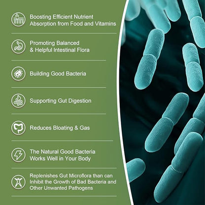 Probiotics 60 Billion CFU 10 Strains, with Organic Probiotic for Digestive & Gut, Immune, Bloating Health, Daily Probiotics Supplement for Women & Men, Non-GMO, Gluten Free, 30 Capsules