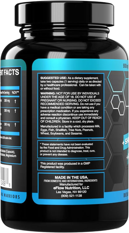 eFlow Nutrition Shilajit Capsules, Ashwagandha, Sea Moss [All-in-1] Trace Minerals, Fulvic Acid, Lab Tested Pure Himalayan Shilajit for Men & Women | Energy, Vitality & Hormonal Support (60 Capsules)