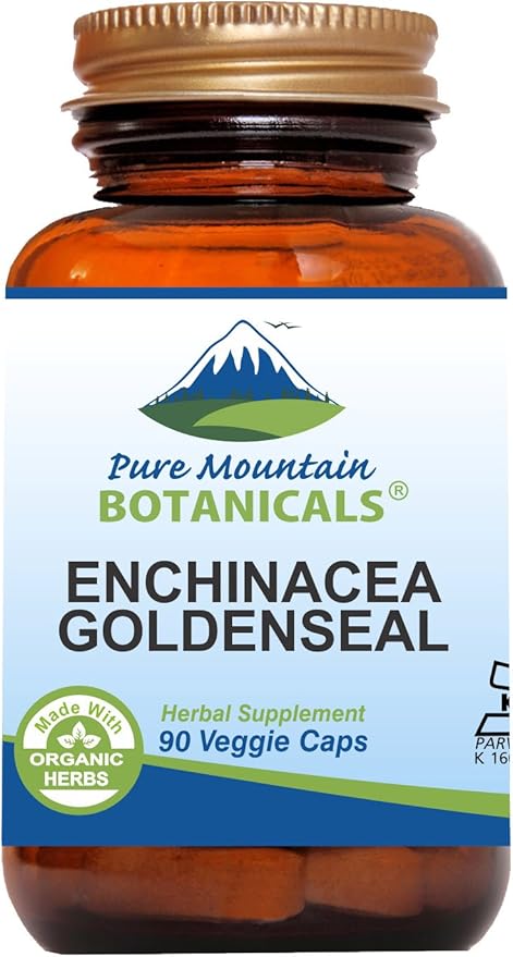 Echinacea Goldenseal Capsules - Kosher Vegan Caps with 450mg Organic Echinacea Goldenseal Complex