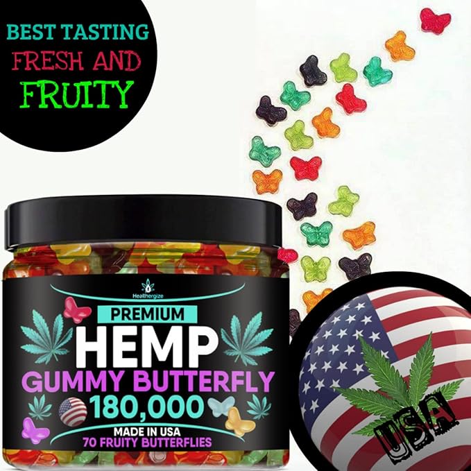 Hemp Gummies High Potency Natural Omega 3 6 9-Pure Calm and Serene-70 Count-Made in US