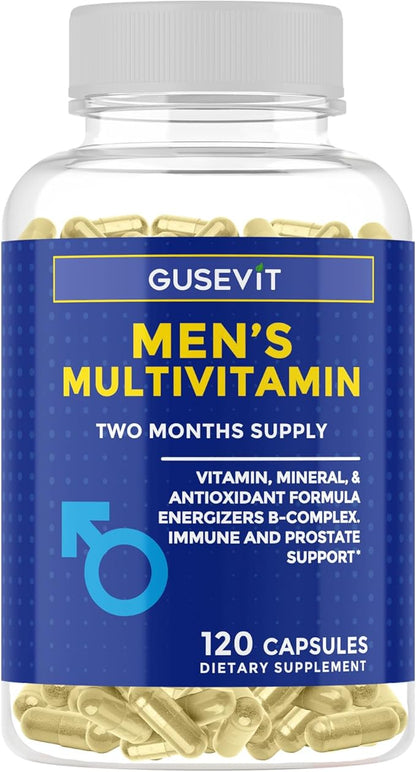 35-in-1 Men's Multivitamins for Immune Support, Stamina & Energy Boost | Men's Health Supplement with Vitamins & Antioxidants | VIT C, B-Complex, Zinc, Spirulina & More | 120 Count