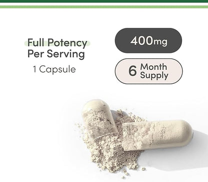 Magnesium Glycinate 400mg, 180 Capsules (Vegan Safe, Third Party Tested, Gluten Free, Non-GMO) High Absorption Magnesium by Double Wood Supplements