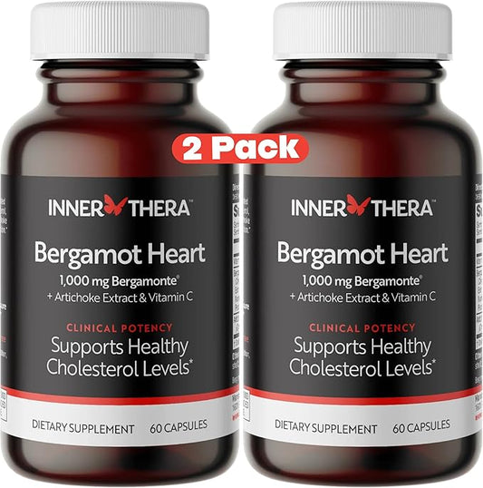 Bergamot Heart Advanced Triple Ingredient Citrus Bergamot Supplement- Best Patented Bergamot Available for Cholesterol & Heart Health (2 Bottles)