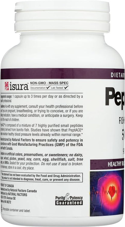 Natural Factors PEPTACE® FISH PEPTIDES 500 mg, 90 Capsules