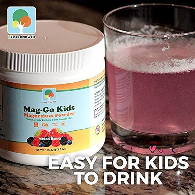 Mag-Go Kids Magnesium Powder | Constipation Relief (Unflavored) | 90 Servings per Tub