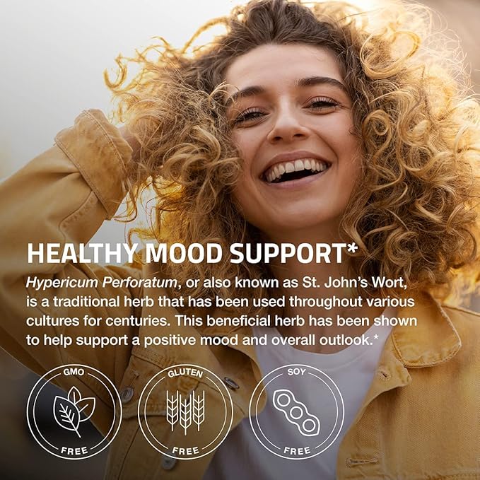 Bronson St. John's Wort 700 MG per Serving Hypericum Perforatum Supports a Positive Mood - Non-GMO, 90 Vegetarian Capsules