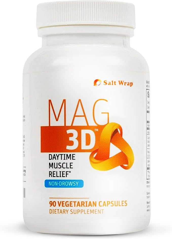 SaltWrap Mag 3D – Daytime (Non-Drowsy) Leg Cramp & Muscle Relief Support - Natural Supplement for Muscle and Nerve Health with Turmeric, Alpha Lipoic Acid & Magnesium