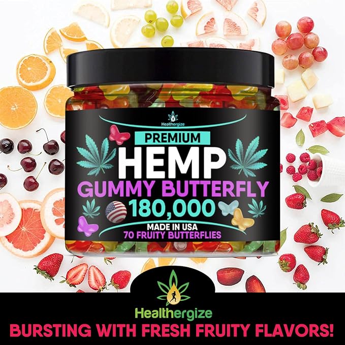 Hemp Gummies High Potency Natural Omega 3 6 9-Pure Calm and Serene-70 Count-Made in US