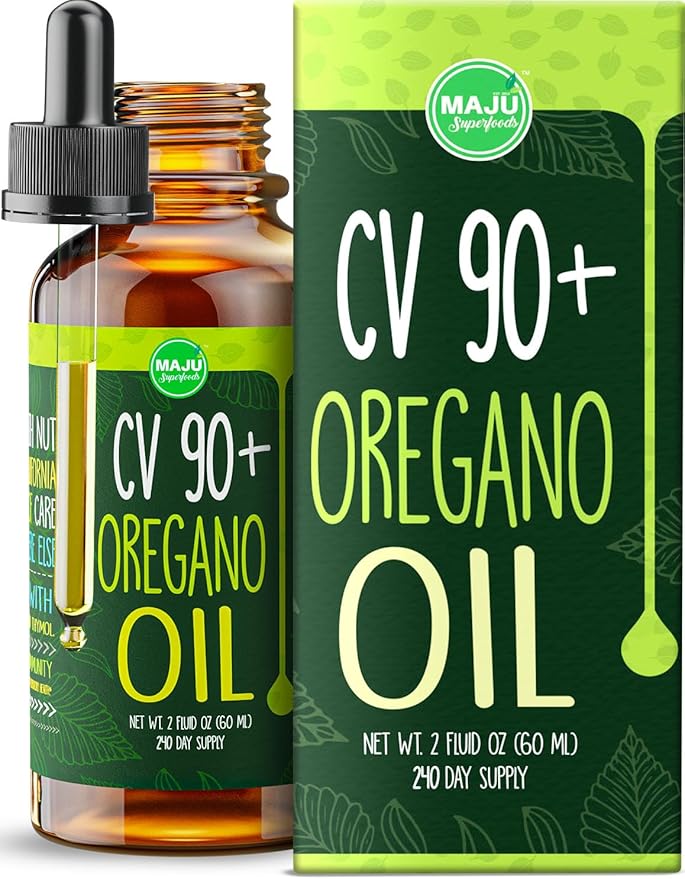 Maju Superfoods Oregano Oil Drops - Potent 90%+ Carvacrol (2 fl Oz) Wild Mediterranean Essential Oil of Oregano Liquid, Aceite de Oregano, Immune and Seasonal Support